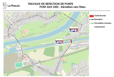 Infos travaux : réfection du Pont aux Oies du 5 au 19 octobre 2026