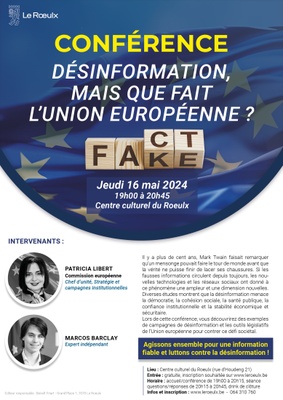 Conférence : Désinformation, mais que fait l’Union européenne ?