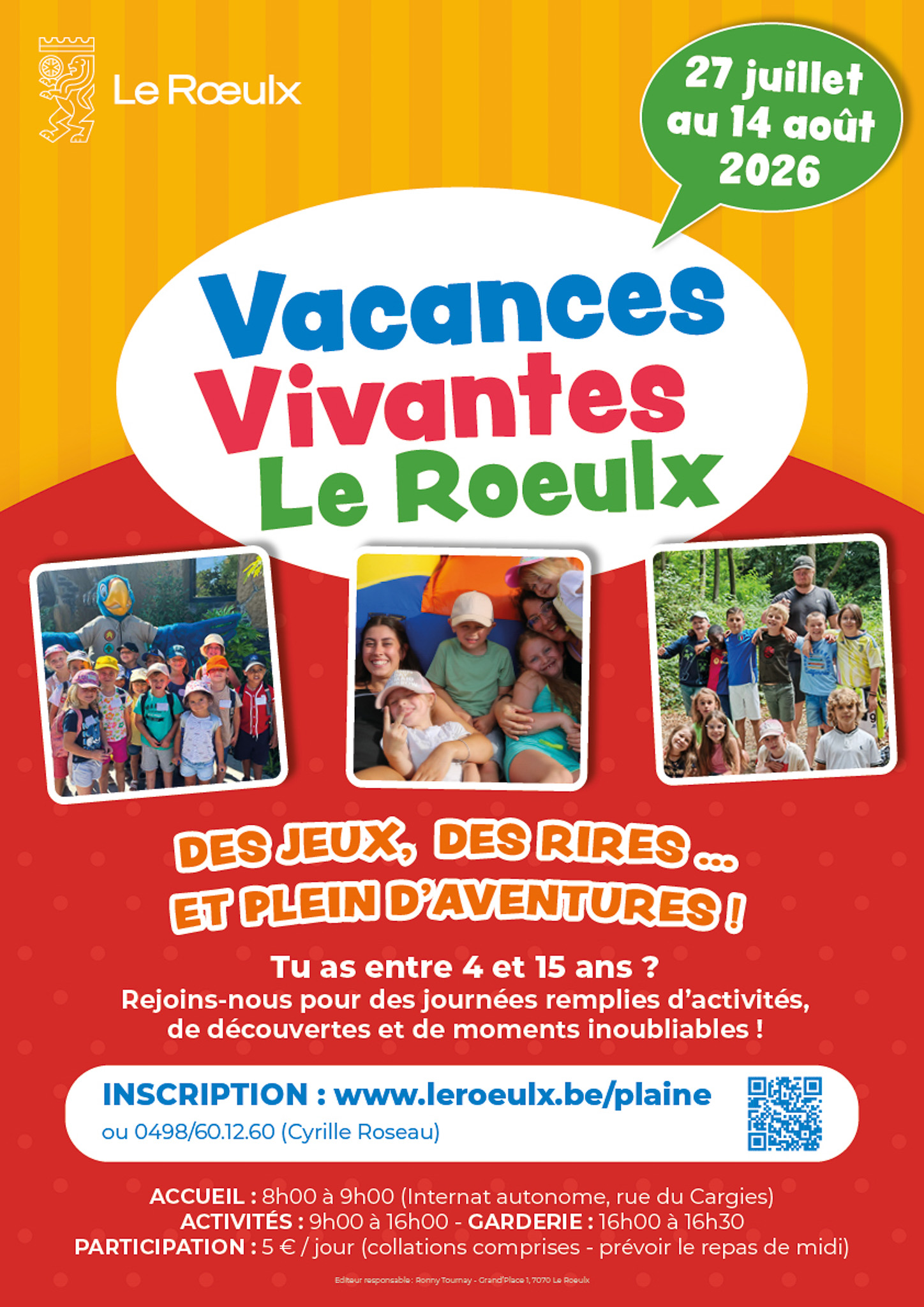 Affiche Vacances Vivantes Le Roeulx 2026 2
